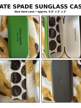 Kate Spade New York Hard Sunglasses Case Green Black Polka Dot